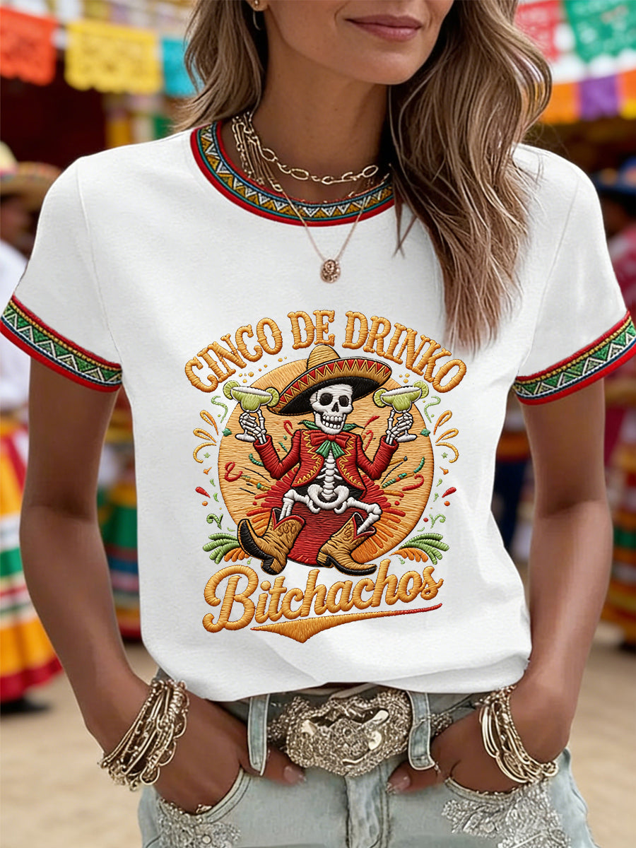 Women's Cinco De Mayo Print Short-Sleeve T-shirt