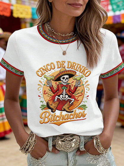 Women's Cinco De Mayo Print Short-Sleeve T-shirt