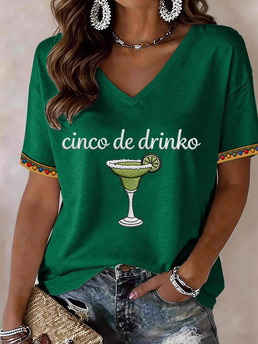 Women's Cinco de Mayo V-Neck T-Shirt