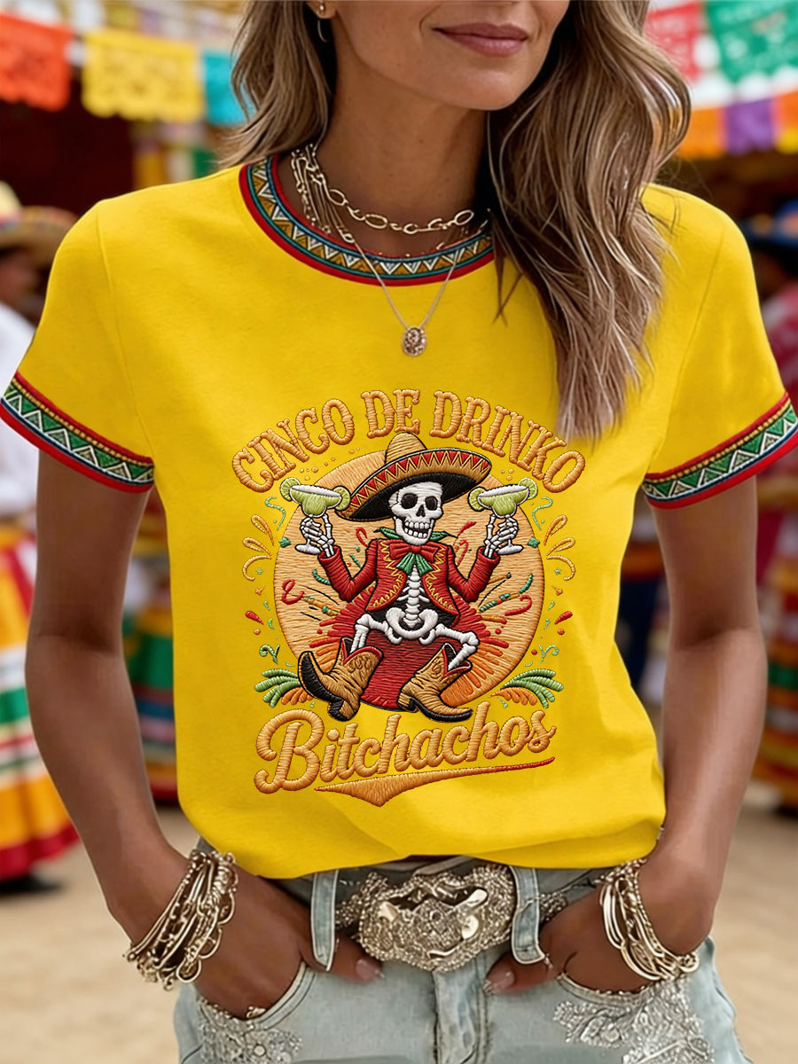 Women's Cinco De Mayo Print Short-Sleeve T-shirt