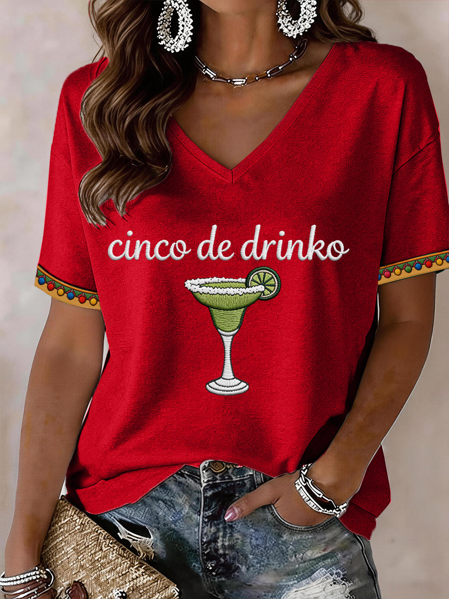 Women's Cinco de Mayo V-Neck T-Shirt