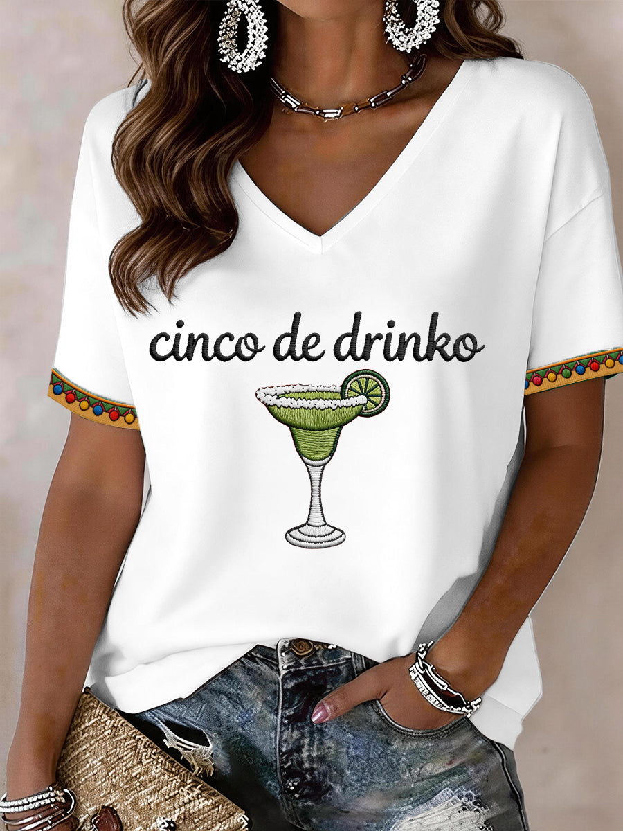 Women's Cinco de Mayo V-Neck T-Shirt