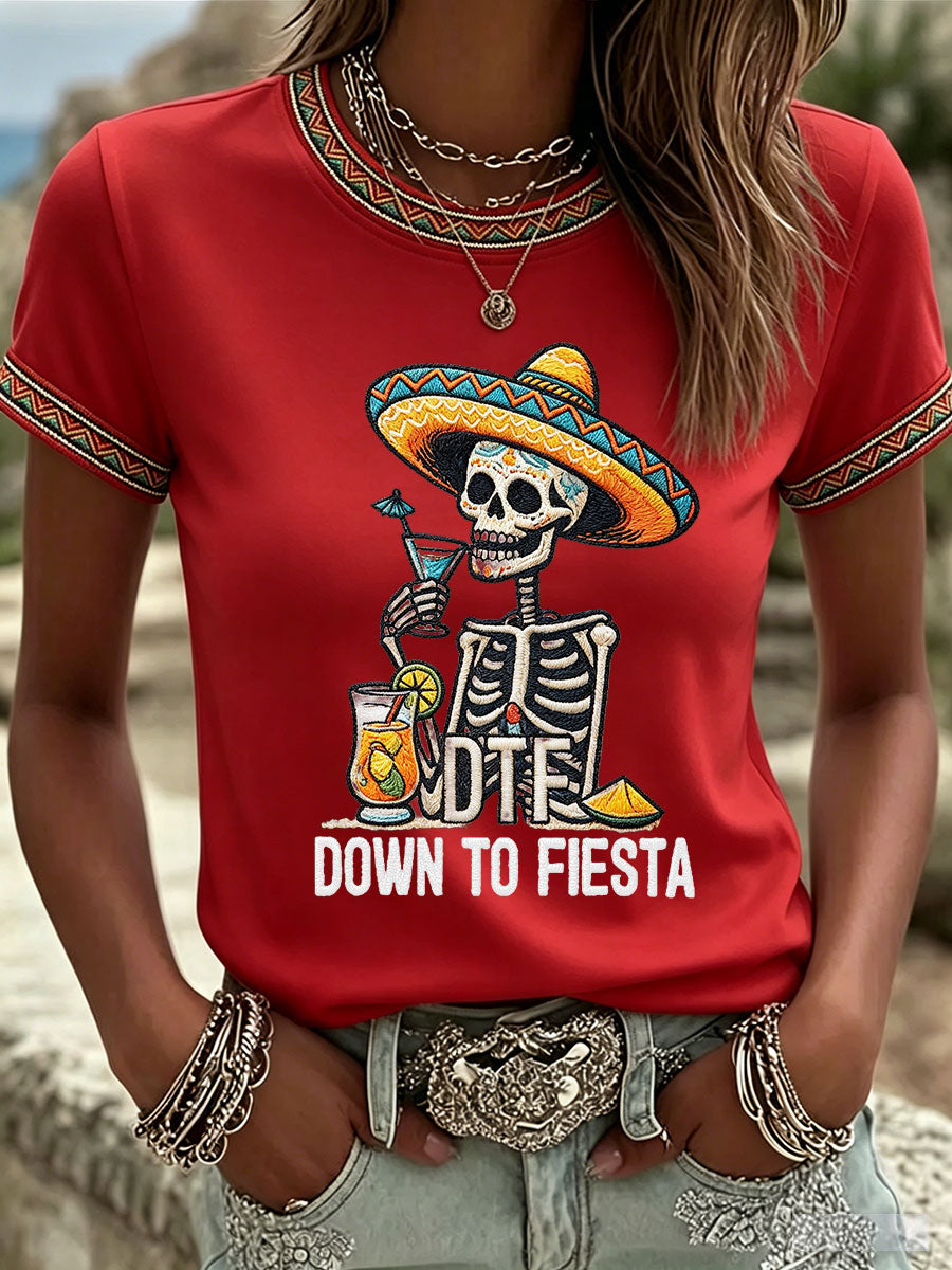 Women's Cinco de Mayo Print Casual T-shirt