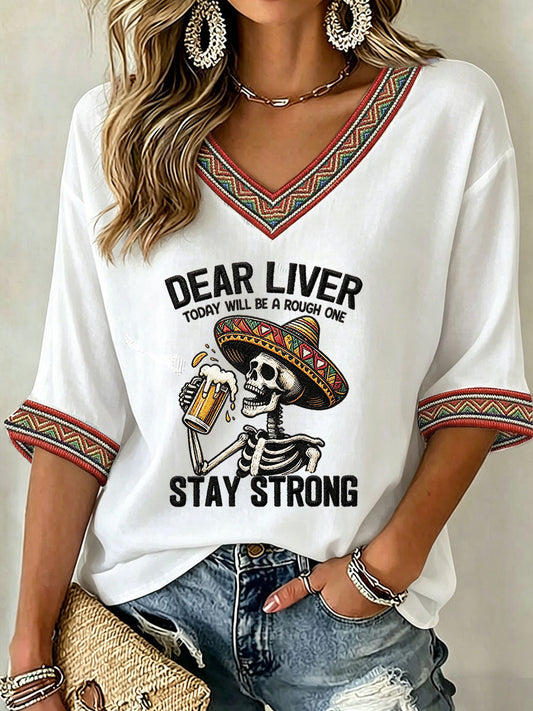 Women's Cinco de Mayo Print Casual T-shirt