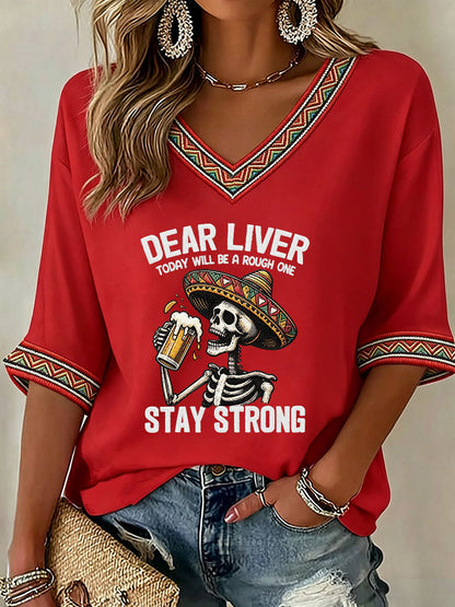 Women's Cinco de Mayo Print Casual T-shirt