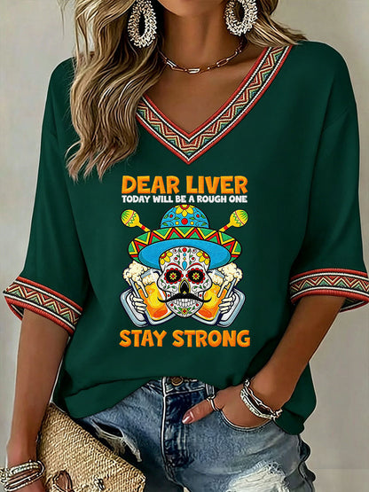 Women's Cinco de Mayo Print Casual T-shirt