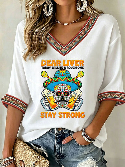 Women's Cinco de Mayo Print Casual T-shirt