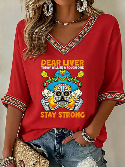 Women's Cinco de Mayo Print Casual T-shirt