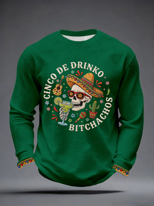 Men's Cinco de Mayo Waffle Long-Sleeve T-Shirt