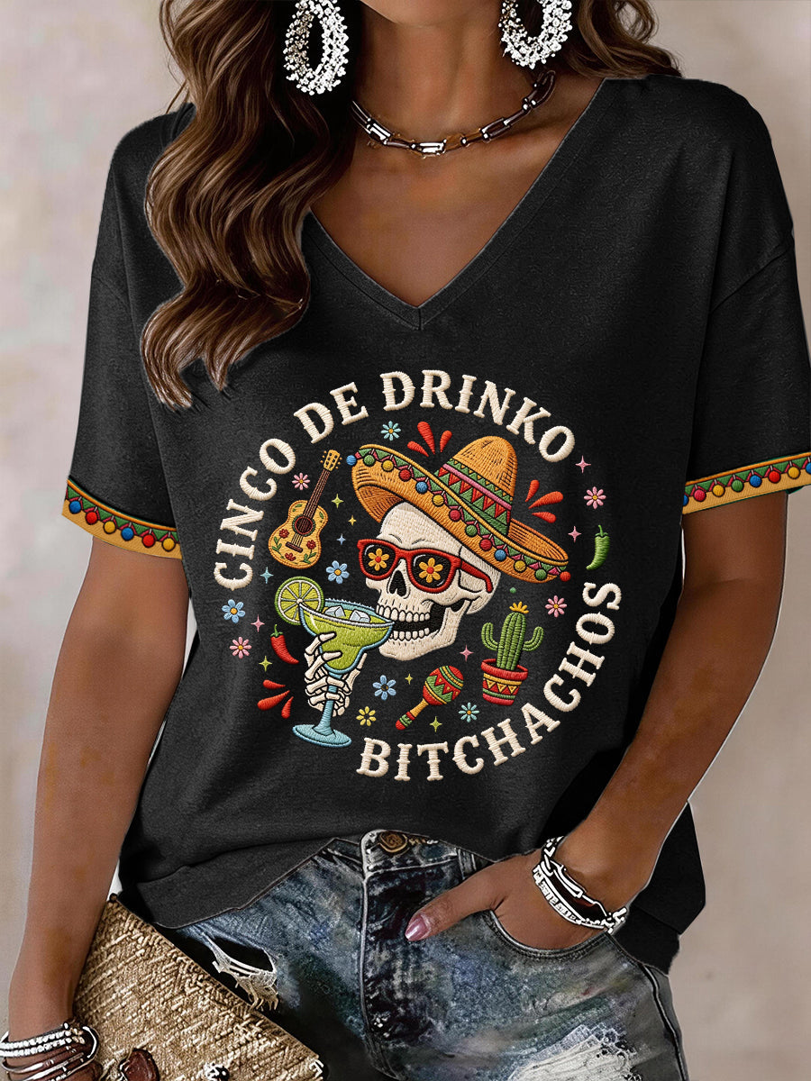 Women's Cinco de Mayo V-Neck T-Shirt
