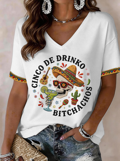 Women's Cinco de Mayo V-Neck T-Shirt