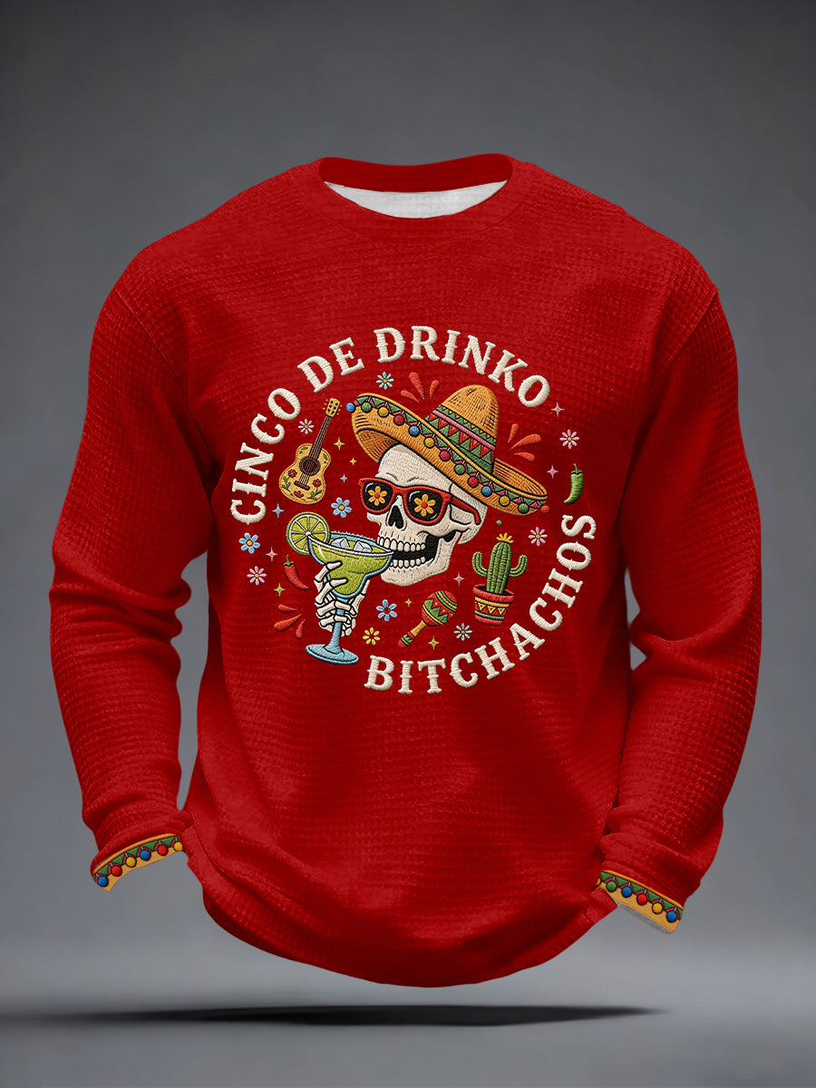 Men's Cinco de Mayo Waffle Long-Sleeve T-Shirt