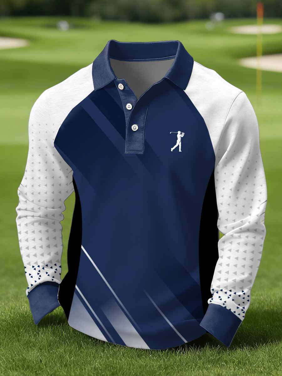 Men's Vintage Business Style Printed Casual Polo Shirt