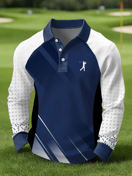 Men's Vintage Business Style Printed Casual Polo Shirt