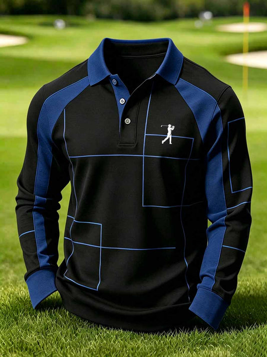 Men's Vintage Business Style Printed Casual Polo Shirt