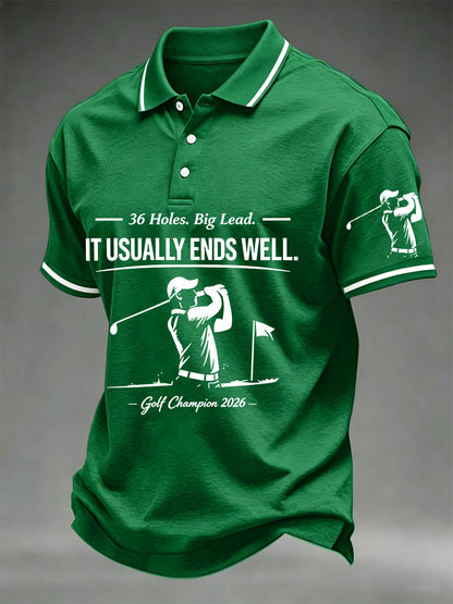 Men's 2026 Golf Champion Legend Rory McIlroy Print Casual Polo