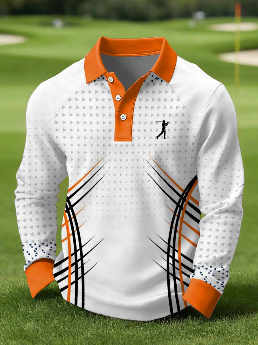 Men's Vintage Business Style Printed Casual Polo Shirt