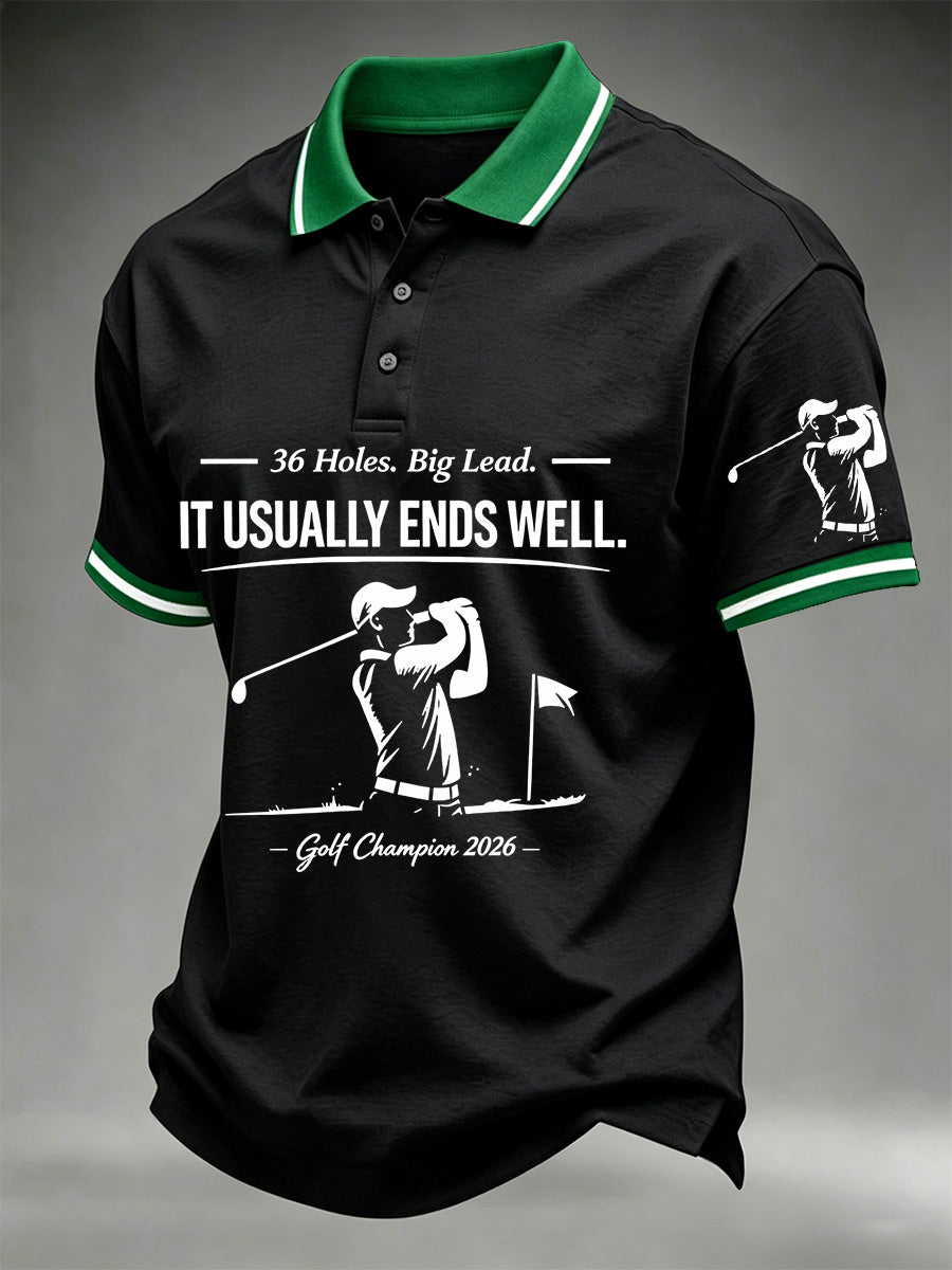 Men's 2026 Golf Champion Legend Rory McIlroy Print Casual Polo