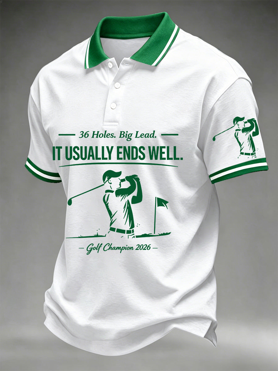 Men's 2026 Golf Champion Legend Rory McIlroy Print Casual Polo