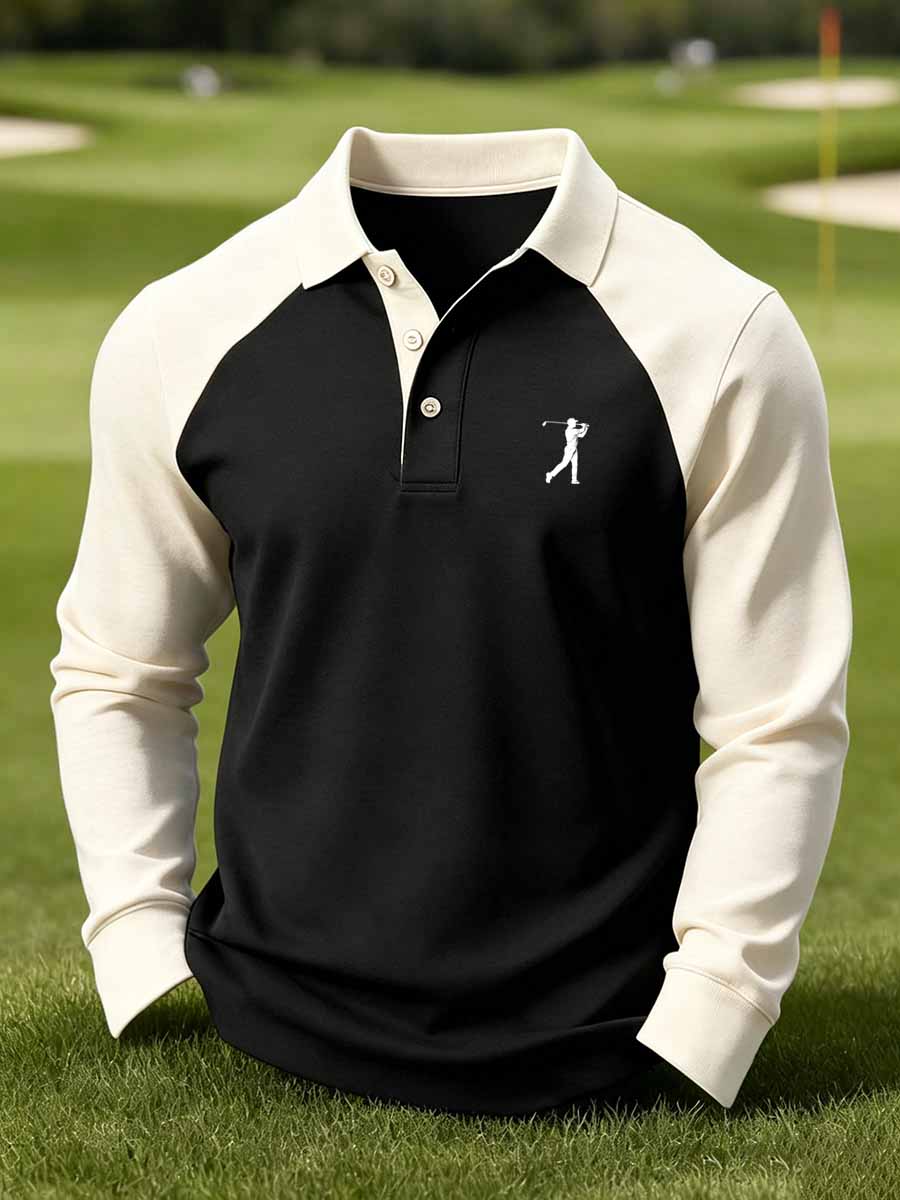 Men's Vintage Business Style Printed Casual Polo Shirt