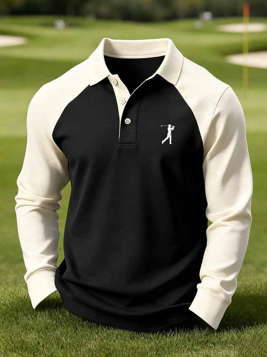 Men's Vintage Business Style Printed Casual Polo Shirt