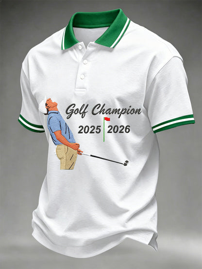 Men's 2026 Golf Champion Legend Rory McIlroy Print Casual Polo