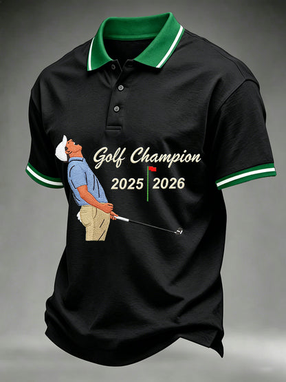 Men's 2026 Golf Champion Legend Rory McIlroy Print Casual Polo