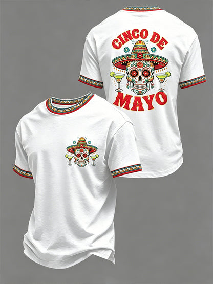 Men's Cinco De Mayo Print Short-Sleeve V-neck T-shirt