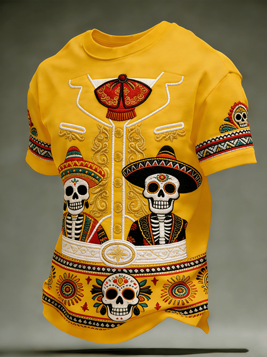 Men's Mexico Art Cinco De Mayo Print Short Sleeves T-shirt