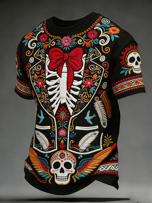Men's Mexico Art Cinco De Mayo Print Short Sleeves T-shirt