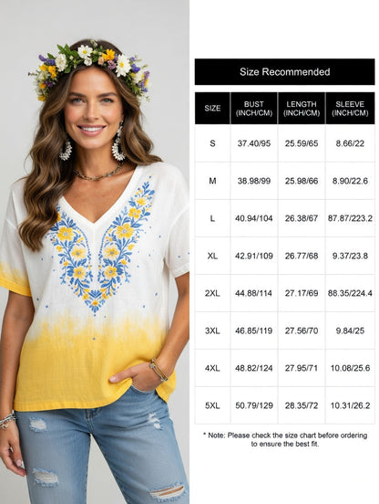 Women's Swedish Midsummer Festival Commemorative Art Print V-Neck T-Shirt