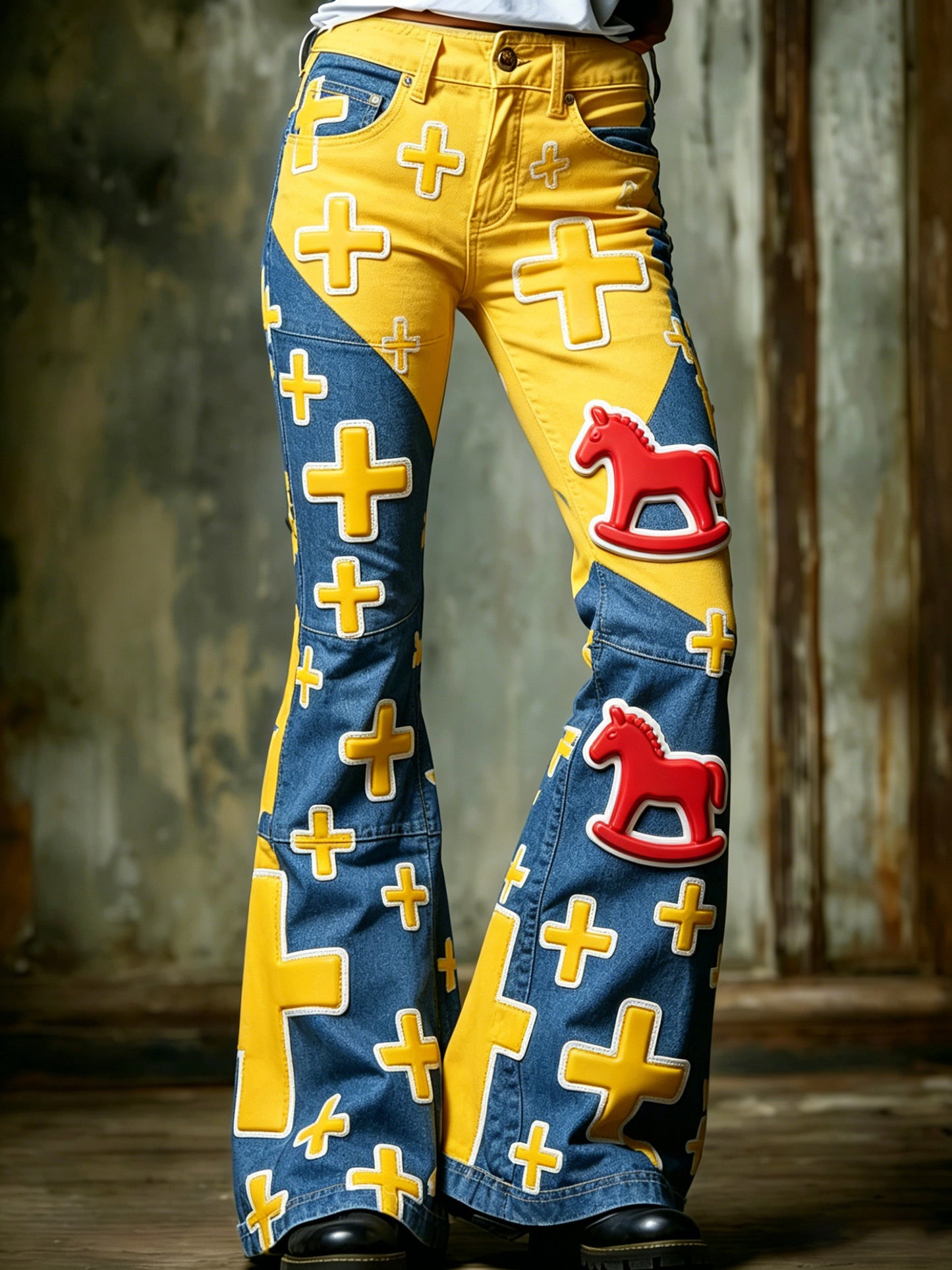 Women's Swedish Midsummer Festival Commemorative Art Print Trousers