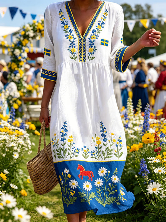 Women's Midsummer Floral Print Dress