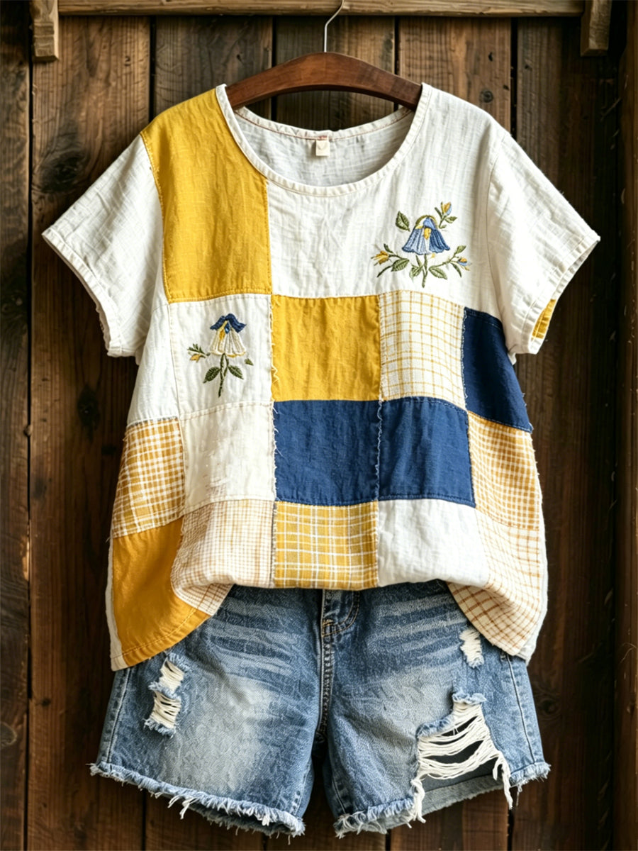 Women's Swedish Plants And Flowers Print Casual T-Shirt