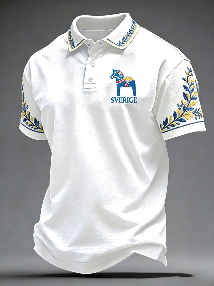 Men's Swedish Midsummer Print Casual Top
