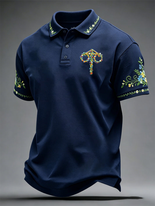 Men's Swedish Midsummer Print Casual Top