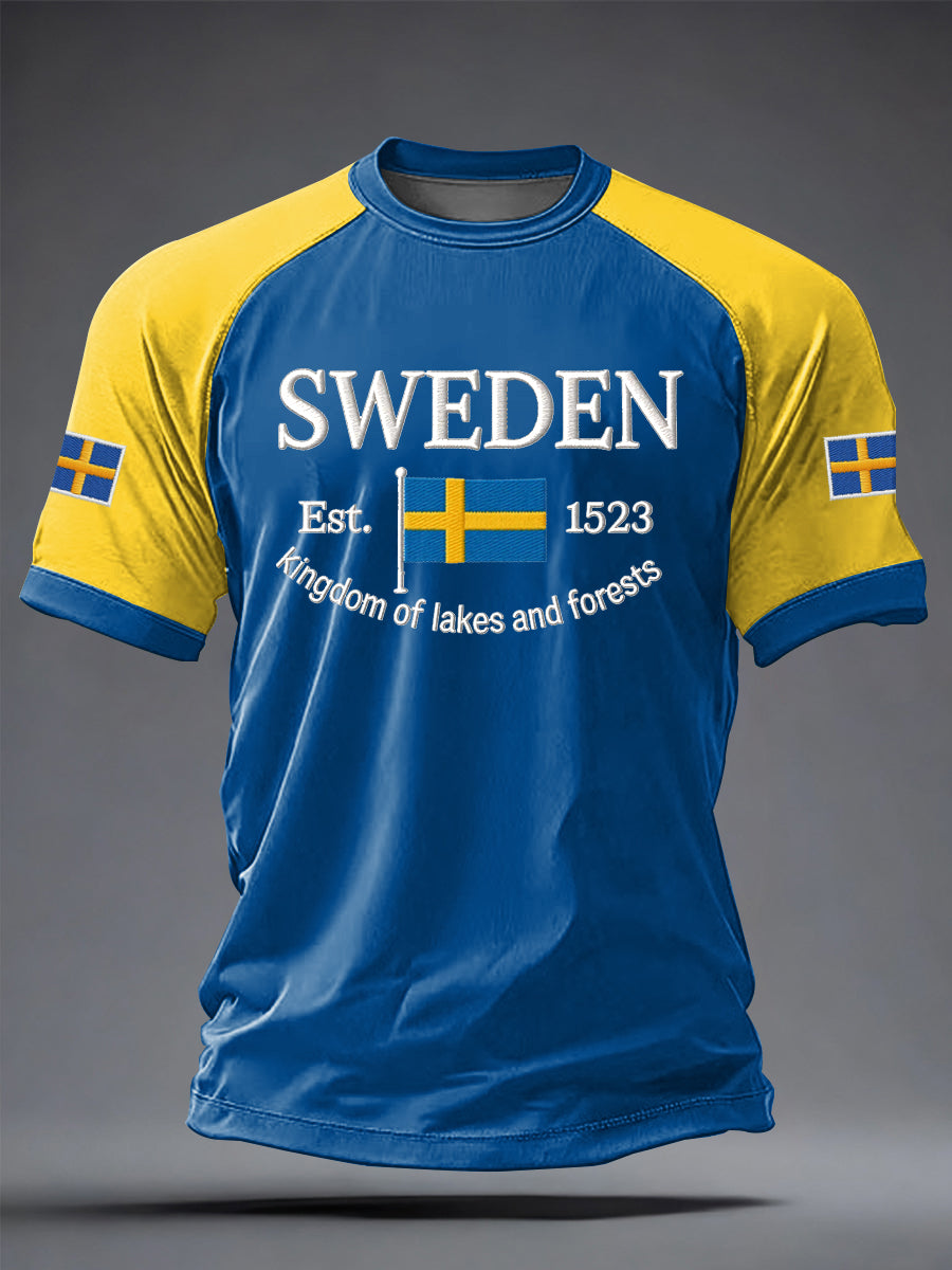 Men's Swedish Printed Casual short sleeves t-shirt