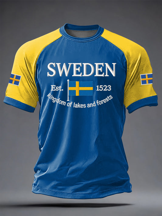 Men's Swedish Printed Casual short sleeves t-shirt