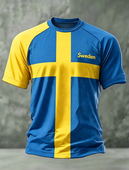 Men's Midsummer Festival Commemorative T-Shirt With Swedish Shorts Art Print