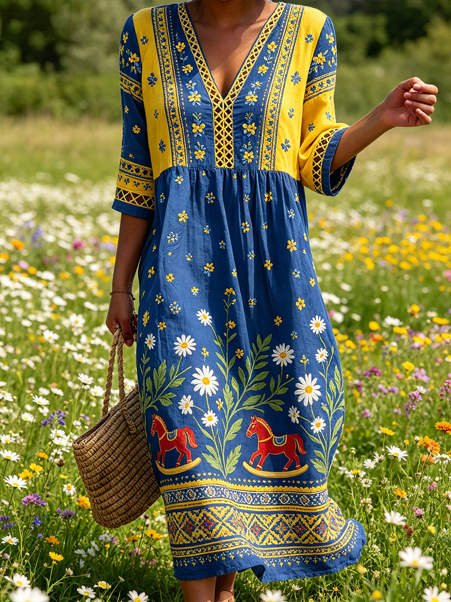 Women's Midsummer Floral Print Dress