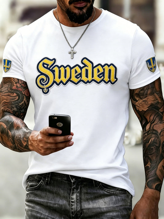 Men's Midsummer Festival Commemorative T-Shirt With Swedish Shorts Art Print