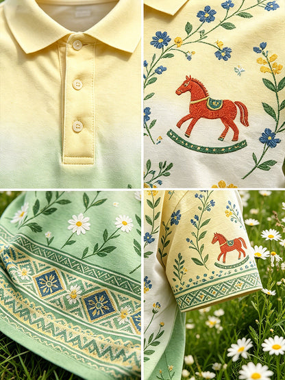 Men's Midsummer Floral Print Polo Shirt