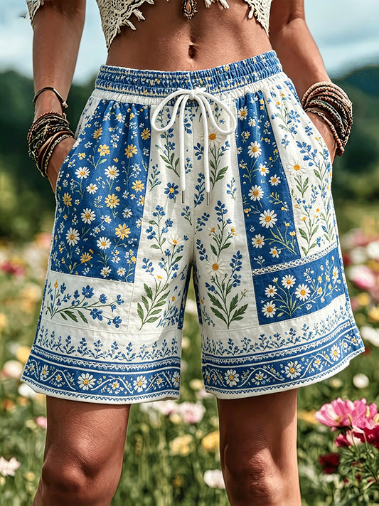 Women's Swedish Midsummer Festival Commemorative Art-Print Shorts