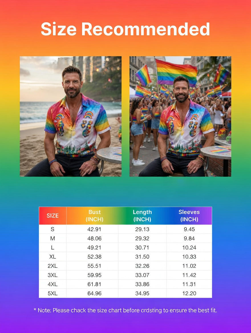 Men's Pride Month Rainbow Commemorative Art Shirt