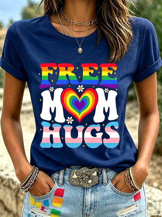Women's Rainbow Art Print Casual T-Shirt