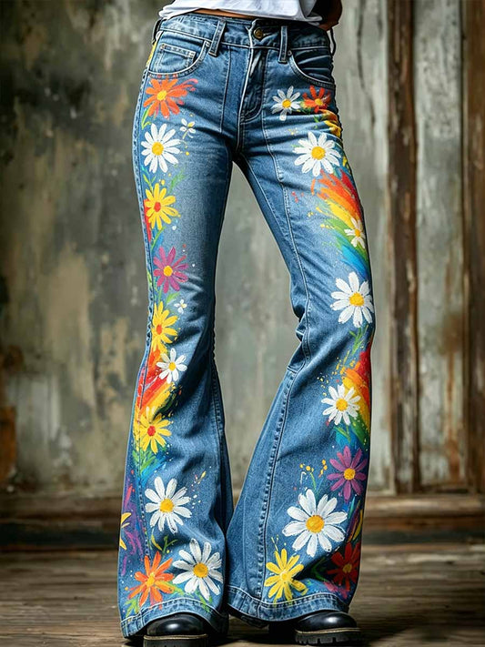 Women's Rainbow Art Print Casual Pants