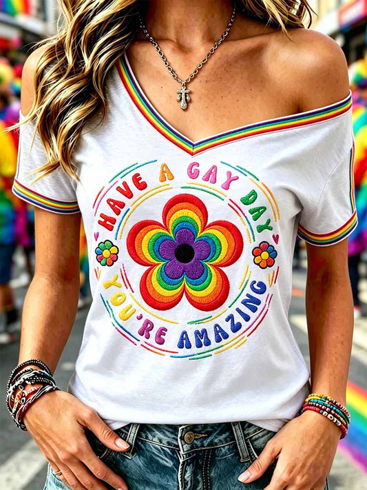 Women's Rainbow Art Print Casual Shirt