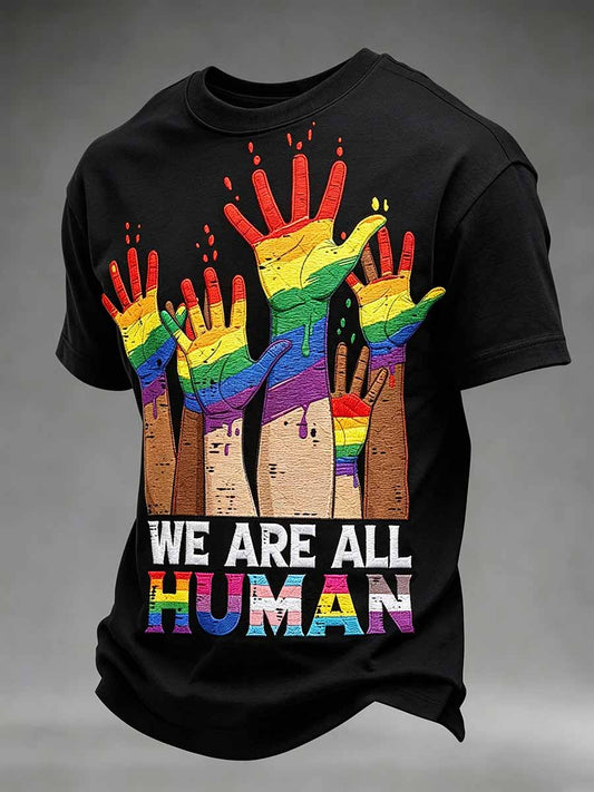 Men's Rainbow Art Print Casual T-Shirt