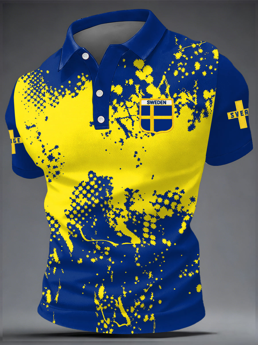 Men's Swedish Football Print Casual Top