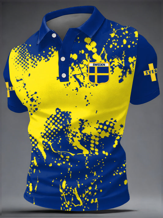 Men's Swedish Football Print Casual Top